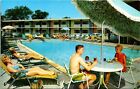 Postcard IL Chicago Delta Motel Sunbathing Beauties Classic Cars Pool 1960s K13