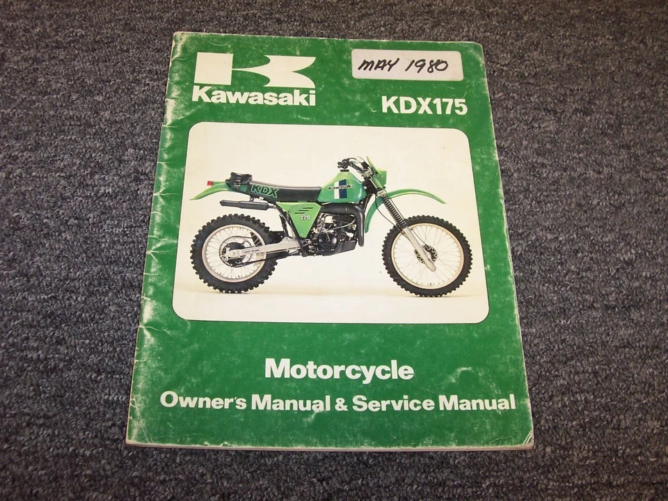 Kawasaki KDX175-A2 KDX175 1981 manual de reparación y operador de servicio de motocicleta Foto 1 de 1