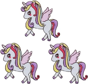 Iron-on Patch Iron-on Embroidery (B Unicorn 3-piece Set) 7.5cm × 7.2cm - Picture 1 of 3