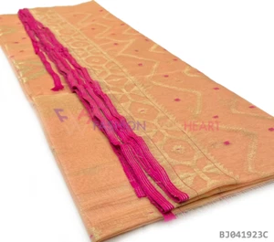 Exclusive Original Jamdani Saree Caramel Infused With Multicolor Design - Picture 1 of 9