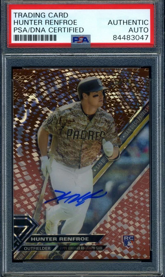 Hunter Renfroe PSA DNA Coa Signed 2017 Topps Rookie Autograph - Image 1 of 1