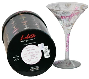 Lolita Pink Silver "Princess" Love My Martini Glass Hand Crafted w/ Recipe & Box - Picture 1 of 13