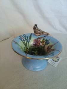 Clay Works Blue Sky Robins Song Votive Signed 2 1/2" Tall 2002 Signed NWT  - Picture 1 of 5