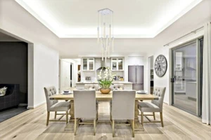 Chandelier Chrome and Crystal Pendant Foyer Kitchen Dining Room 9 Light Fixture - Picture 1 of 11