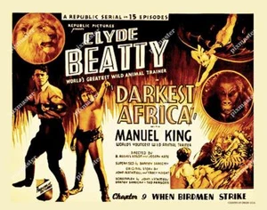 CLYDE BEATTY DARKEST AFRICA WHEN BIRDMEN STRIKE 1936 CHAPT 9 - 11X14 LOBBY CARD - Picture 1 of 1