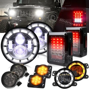 For Jeep Wrangler JK  LED Headlights  Fog Tail Lights Turn Light Fender Lamp Set - Picture 1 of 22