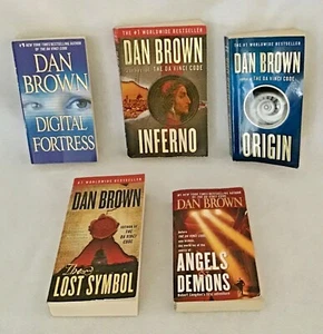 DAN BROWN SET OF 5  PAPERBACK NOVELS DIGITAL FORTRESS,INFERNO.. PREOWNED - Bild 1 von 3