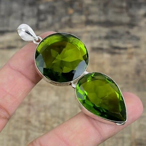 Peridot Gemstone Handmade 925 Sterling Silver August Birthstone Pendant - Picture 1 of 4