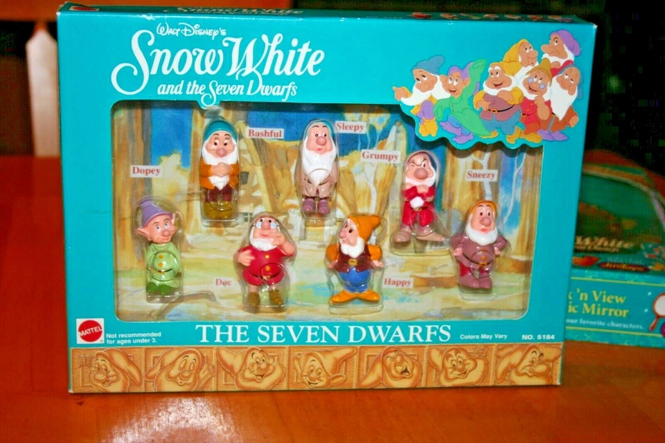 Vtg Disney & Mattel Snow White and the Seven Dwarfs Dwarfs Figures No. 5184