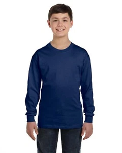 3 Pack Of Gildan Youth Heavy Cotton Long Sleeve Stylish T Shirt T-Shirt G540B - Picture 1 of 12