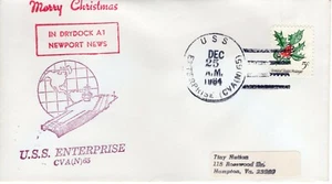 CHRISTMAS ON USS ENTERPRISE IN DRYDOCK, USS ENTERPRISE 1984 FDC13554 - Bild 1 von 1