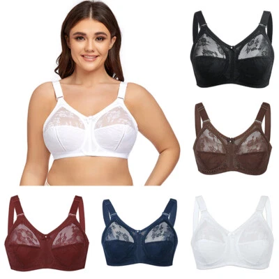 Lace Bra Non Wired Minimizer Underwired Sleep Large Sizes Soft Relief - Image 1 of 4