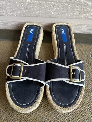 Keds Sandals Women's Black Canvas Slip On Espadrille Slides Sz 9 WORN once - Image 1 of 4