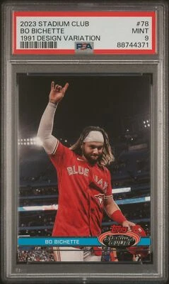 Bo Bichette SP PSA 9 2023 Topps Stadium Club 1991 Design Variation #78 Blue Jays - Image 1 of 2