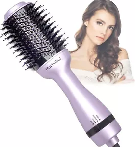 Hot air brush, hair dryer, salon negative ion straight hair (purple - Picture 1 of 7
