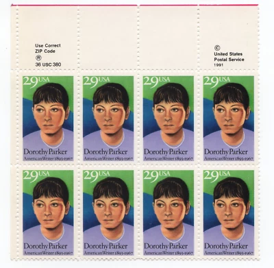Scott #2698 Dorothy Parker Black Heritage Zip Block of 8 Stamps - MNH - Image 1 of 2