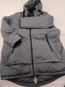 DKNY Mens Coat. Airforce Blue. Zip Pockets. Long Line. Hood. Size large - Picture 1 of 11