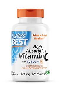 Doctor's Best Sustained Release Vitamin C, PureWay-C 500mg 60 Tablets, Immune