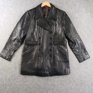 Sundance Lederjacke Damen Größe 12 schwarz gefüttert Trenchcoat - Bild 1 von 14