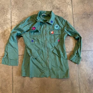 D-signed Green Jacket Army Style Patches Girls Large 14-16 So Many Ways To Be Wi - Picture 1 of 4