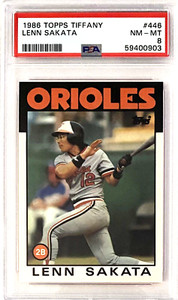 1986 Topps Tiffany Lenn Sakata #446 PSA 8