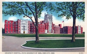 Iowa City Iowa State University of Iowa University Hospital Postcard - Picture 1 of 2