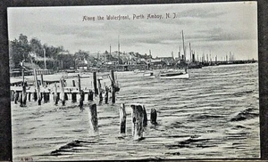 Perth Amboy NJ Along he Waterfront at Perth Amboy about 1907 SHIPS FREE - Picture 1 of 2