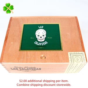Caja de cigarros de madera vacía Las Calaveras 2025 Twenty Four LC56 7,5" x 5,5" x 3" - Imagen 1 de 12