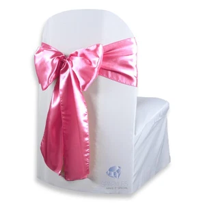 10 piezas Funda de silla satinada Marco de arco 108"x8" - Rosa intenso - Boda Fiesta Banquete pa - Imagen 1 de 5