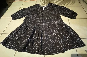 Lily Loves Women's Dress Black Floral Smock 3/4 Sleeves Size 16 New Tag - Picture 1 of 9
