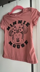 Disney Minnie Mouse Happy Graphic Print T-Shirt Little Girls 6 Pink Short Sleeve - Picture 1 of 4