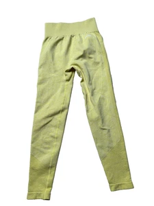 AYBL Leggings Womens Small Yellow Seamless High Waist Athletic Gym Yoga Pants - Picture 1 of 8