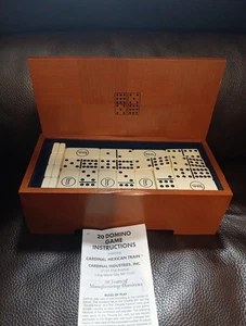 Vintage Michael Graves Double 9 Dominoes ~ 90 Tiles Missing 1 Wooden Box Fast Sh - Picture 1 of 7