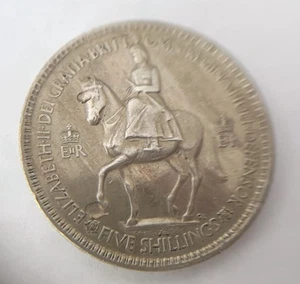 Great Britain Queen Elizabeth Large 5 Shillings - 1953- CL - Copper / Nickel - Picture 1 of 2