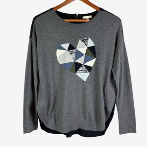 Lisa Todd Sweater Size M Medium Cotton Cashmere Prism Heart Back Zip Detail - Picture 1 of 8