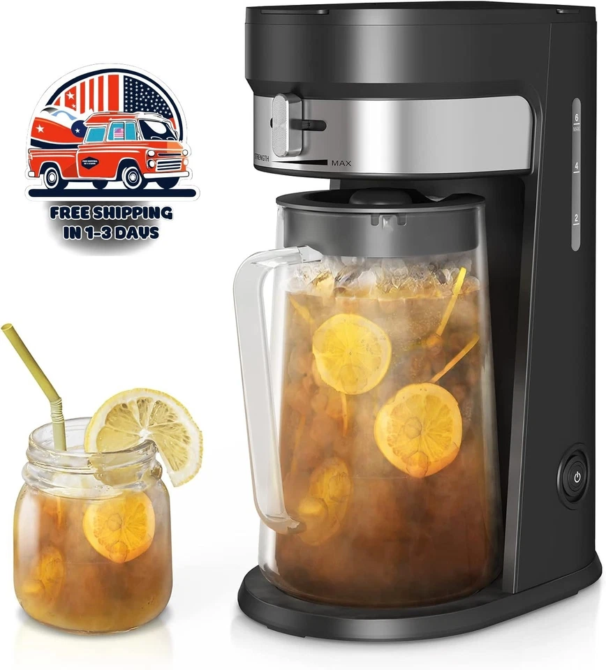 Cafetera para té helado con jarra para café helado, latte, té y limonada NOVO EUA - Imagem 1 de 4