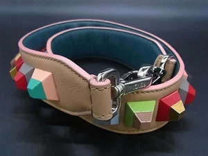 FENDI Strap You Leder Nieten Tasche Schultergurt für Damen, beige - Bild 1 von 4