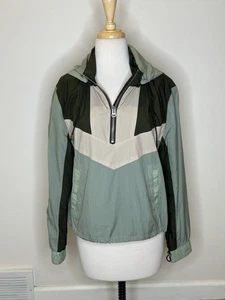 Veronica Beard Army Color Block Avery Pullover Nylon Jacket Hooded L $398 - Picture 1 of 11