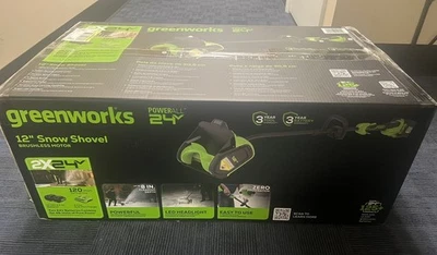 Pala de Nieve Greenworks 12" Sin Escobillas con Kit de Luz: Iones de Litio 24V, Ajustable Foto 1 de 4