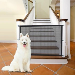 Baby Gate for Stairs No Drill - 43.3" W x 28.3" H Portable Retractable Mesh D... - Picture 1 of 6