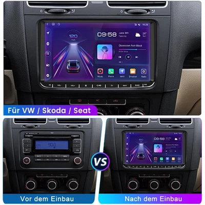 Android 14 Carplay Autoradio GPS NAVI RDS Für VW GOLF 5 6 Touran EOS Tiguan Polo - Bild 1 von 4