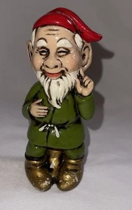 VTG Christmas Chalkware Plaster Elf Gnome Red Hat 5” - Picture 1 of 9
