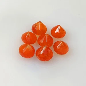 21.00 Ct Natural Fanta Orange Carnelian 7 Briolette Faceted Loose Beads-A1024 - Picture 1 of 2
