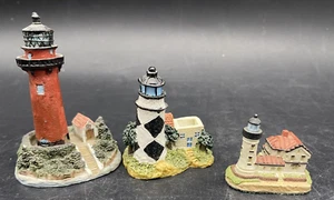 Miniature Lighthouses 3 Piece Lot One Harbour Lights Lighthouse 2 Unmarked - Picture 1 of 16