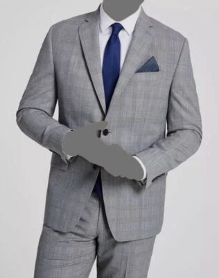 Chaqueta de Traje Lauren Ralph Lauren Para Hombre Gris A Cuadros Ajuste Clásico UltraFlex Talla 46R Foto 1 de 3