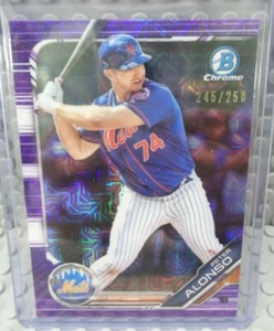 Pete Alonso 2019 Bowman Chrome Mega Box Purple Mojo Refractor #245/250 METS - Picture 1 of 2