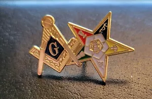 Alfiler de solapa ORDER OF EASTERN STAR & MASON - Imagen 1 de 1
