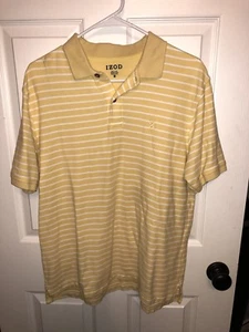 Polo IZOD Para Hombre SportFlex Informal Amarillo a Rayas Elastizado Talla Mediana - Imagen 1 de 4