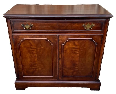 CLÁSICO EDUARDIANO INGLÉS 2 CAJONES PUERTA DBL APARADOR BUFFET CAOBA Foto 1 de 4
