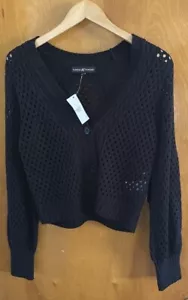 Black Cardigan Sweater Womens Small Cropped Rue21 Almost Famous - Picture 1 of 5